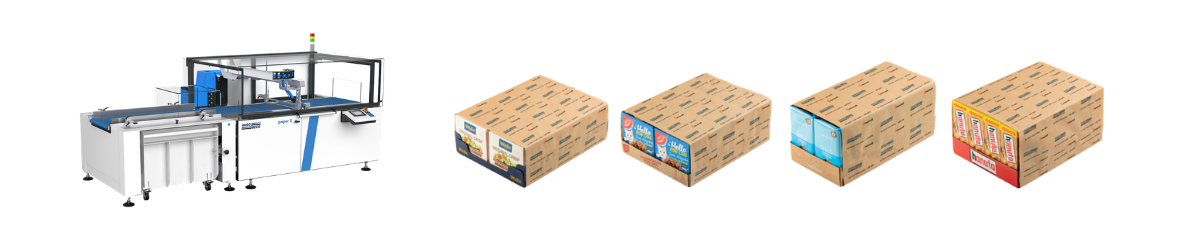 Hugo Beck paper S Sleeve Wrapper verpakt producten in een recyclebare papieren banderol van kraftpapier voor duurzame transport- en secundaire verpakkingen.